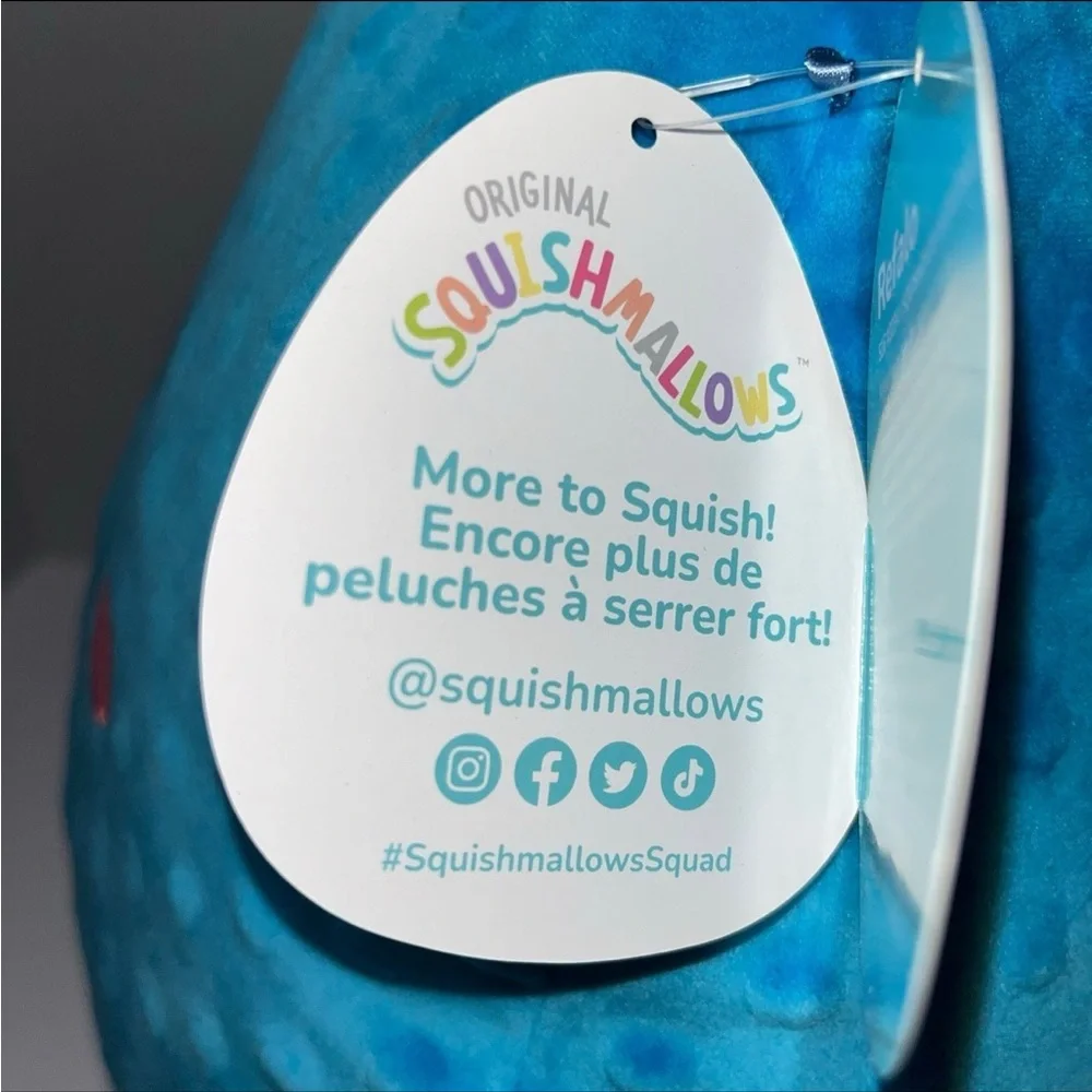 Squishmallows Blue Plush Fish with Chubby Body and Gentle Smile